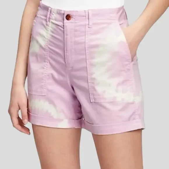 NWT Gap High Rise Utility Short 5” Khaki Shorts 6 Lavender Shortbread Pastel - Picture 2 of 10